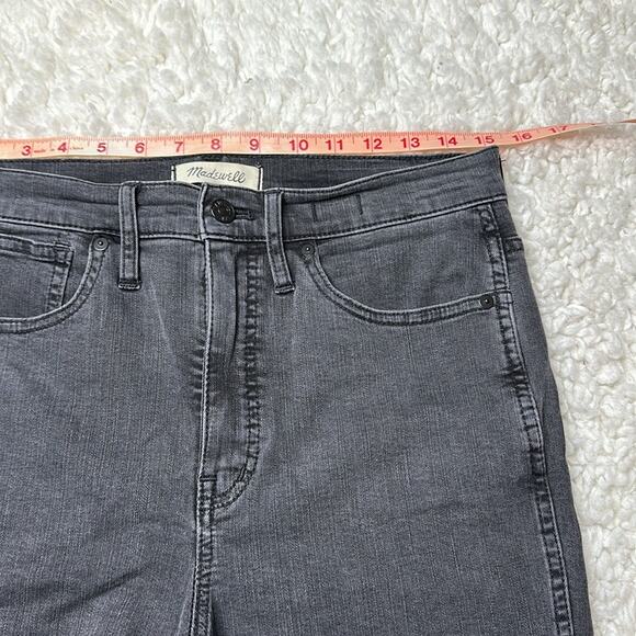 Madewell Stovepipe Black Charcoal Wash Jean Raw Hem Denim High Rise Bottoms - Picture 11 of 14